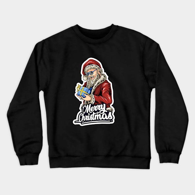 Vintage Santa Claus Retro Design Christmas Beer Funny Gift Idea Crewneck Sweatshirt by ivaostrogonac